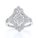 White Gold Diamond Solitaire Ring - 10k Single Cut Lace Star