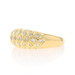 Yellow Gold Diamond Cluster Band - 18k Single .33ctw Quilted Lattice Ring