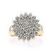 Yellow Gold Diamond Cluster Cocktail Ring - 10k Round Brilliant 1.00ctw Floral