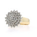 Yellow Gold Diamond Cluster Cocktail Ring - 10k Round Brilliant 1.00ctw Floral