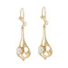 Yellow Gold Akoya Pearl Dangle Earrings - 14k Beads Pierced