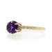 Yellow Gold Amethyst Vintage Solitaire Ring - 14k Round .71ct