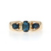 Yellow Gold Blue Sapphire Sapphire Three-Stone Ring - 14k Oval .96ctw