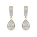 Yellow Gold Cubic Zirconia Dangle Earrings - 14k Pear 11.16ctw Pierced