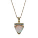 Yellow Gold Lab-Created Opal Diamond Necklace 18 3/4" - 10k Trillion .95ctw