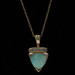 Yellow Gold Lab-Created Opal Diamond Necklace 18 3/4" - 10k Trillion .95ctw