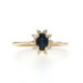 Yellow Gold Sapphire Diamond Halo Ring - 14k Oval .46ctw