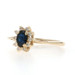 Yellow Gold Sapphire Diamond Halo Ring - 14k Oval .46ctw