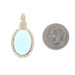 Yellow Gold Swiss Blue Topaz Solitaire Pendant - 14k Oval 19.90ct