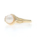 Yellow Gold Akoya Pearl Diamond Bypass Ring - 10k Bead