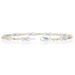 NEW Single Cut Diamond-Accented Bracelet 7 1/4" Silver &14k Gold