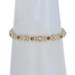 Yellow Gold Ruby & Diamond Tennis Link Bracelet 6 1/4" -14k Rnd 2.02ctw Milgrain