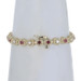 Yellow Gold Ruby & Diamond Tennis Link Bracelet 6 1/4" -14k Rnd 2.02ctw Milgrain