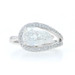 White Gold Diamond Halo Engagement Ring - 18k Pear 1.79 GIA