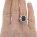 White Gold Bloodstone Art Deco Solitaire Ring - 14k Rectangle Vintage Filigree