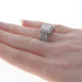 White Gold Diamond Cluster Halo Ring - 10k Princess & Single 1.00ctw