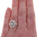 White Gold Simulated Emerald Diamond Art Deco Ring - 14k Square Vintage