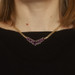 Yellow Gold Amethyst V Bar Necklace 16 1/2" - 14k Oval 6.45ctw