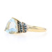Yellow Gold Aquamarine & Fancy Blue Diamond Ring - 10k Trillion 2.52ctw Treated