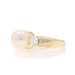 Yellow Gold Cultured Pearl & Cubic Zirconia Ring - 14k 1.00ctw