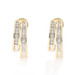 Yellow Gold Diamond Double J-Hoop Earrings - 10k Round & Baguette .50ctw Pierced