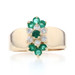Yellow Gold Emerald & Diamond Cluster Ring - 14k Round Cut 1.00ctw Floral Halo