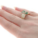 Yellow Gold Emerald & Diamond Cluster Ring - 14k Round Cut 1.00ctw Floral Halo