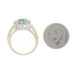 Yellow Gold Emerald & Diamond Halo Ring - 14k Oval .95ctw Floral