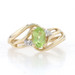 Yellow Gold Peridot & Diamond Bypass Ring - 10k Oval .50ct