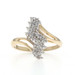 Yellow Gold Diamond Cluster Bypass Ring - 10k Single Waterfall