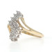 Yellow Gold Diamond Cluster Bypass Ring - 10k Single Waterfall