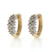 Yellow Gold Diamond Cluster Hoop Earrings - 14k Princess 1.00ctw Pierced