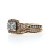 Yellow Gold Diamond Halo Engagement Ring & Wedding Band - 10k Round .66ctw