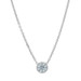 White Gold Diamond Solitaire Pendant Necklace 16" - 14k Round .45ct Bezel Set