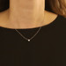 White Gold Diamond Solitaire Pendant Necklace 16" - 14k Round .45ct Bezel Set