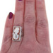 White Gold Shell Diamond Art Deco Ring - 14k Carved Cameo Vintage Silhouette