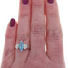 White Gold Swiss Blue Topaz Diamond Ring - 14k Marquise 1.26ctw