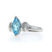 White Gold Swiss Blue Topaz Diamond Ring - 14k Marquise 1.26ctw