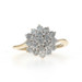 Yellow Gold Diamond Cluster Cocktail Bypass Ring - 10k Round 1.00ctw Floral
