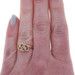 Yellow Gold Diamond Heart Duo Two-Stone Bypass Ring - 10k Round Brilliant Love