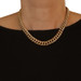 Yellow Gold Double Curb Chain Necklace 16 1/2" - 14k Starter Charm