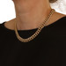 Yellow Gold Double Curb Chain Necklace 16 1/2" - 14k Starter Charm