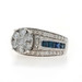 White Gold Diamond Sapphire Ring - 14k Round Brilliant 3.70ctw