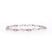 White Gold Pink Sapphire Diamond Link Bracelet 7 1/4" - 10k Oval 1.10ctw