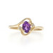 Yellow Gold Amethyst Diamond Bypass Ring - 10k Oval .47ctw