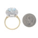 Yellow Gold Aquamarine Diamond Halo Ring - 18k Oval 5.61ctw