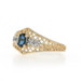 Yellow Gold Blue Sapphire Diamond Ring - 14k Oval