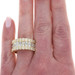 Yellow Gold Diamond Cluster Cocktail Band - 10k Baguette & Round 5.00ctw Ring