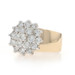 Yellow Gold Diamond Cluster Cocktail Ring - 14k Round Brilliant 2.00ctw Floral