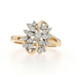 Yellow Gold Diamond Cluster Cocktail Bypass Ring - 14k Round Brilliant .50ctw
